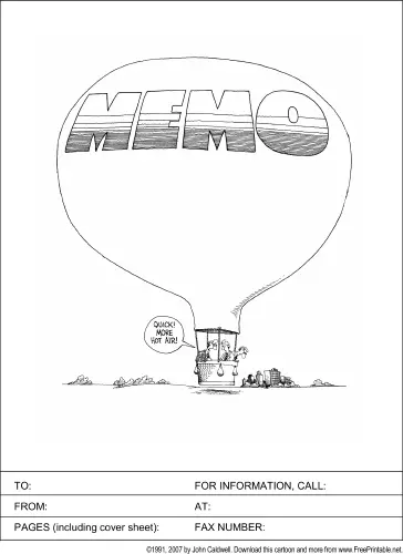 Hot Air Memo fax cover sheet