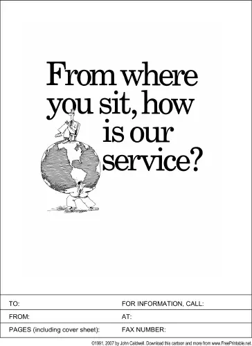 How is Our Service? fax cover sheet