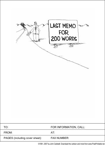 Last Memo fax cover sheet