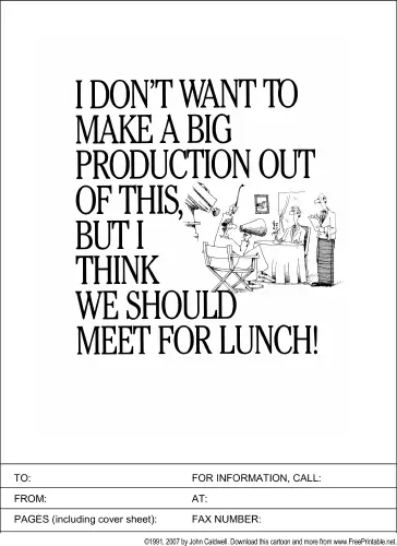 Let's Meet for Lunch fax cover sheet